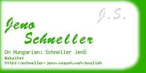 jeno schneller business card